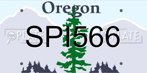 SPI566 Oregon License Plate