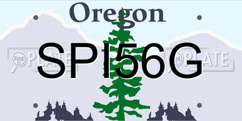 SPI56G Oregon License Plate