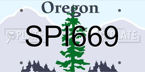 SPI669 Oregon License Plate