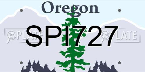 SPI727 Oregon License Plate