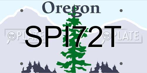 SPI72T Oregon License Plate