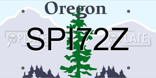 SPI72Z Oregon License Plate