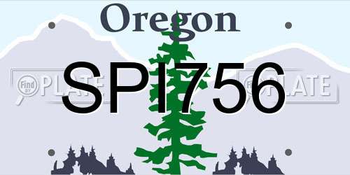 SPI756 Oregon License Plate