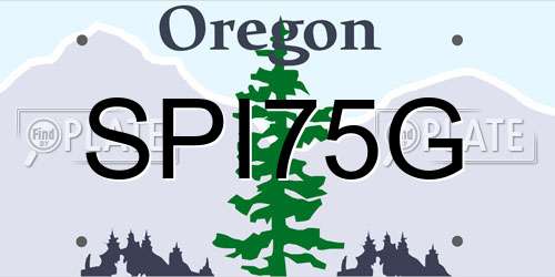 SPI75G Oregon License Plate