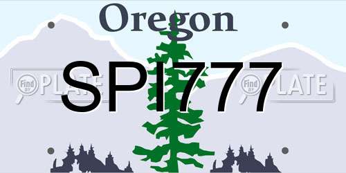 SPI777 Oregon License Plate