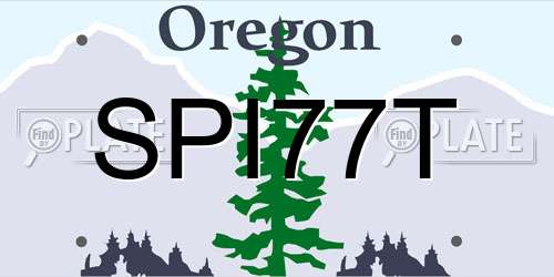 SPI77T Oregon License Plate