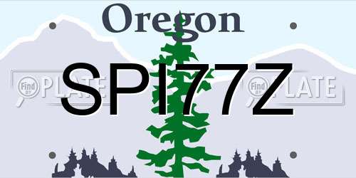 SPI77Z Oregon License Plate