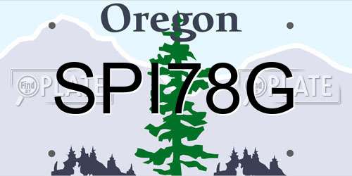 SPI78G Oregon License Plate