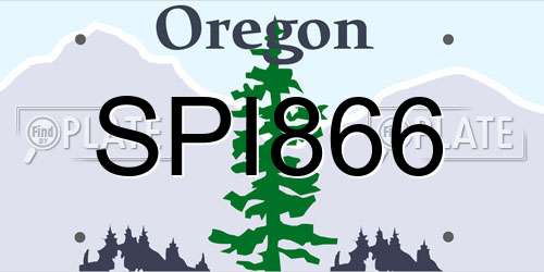 SPI866 Oregon License Plate