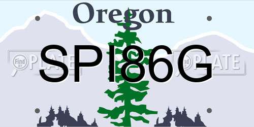 SPI86G Oregon License Plate