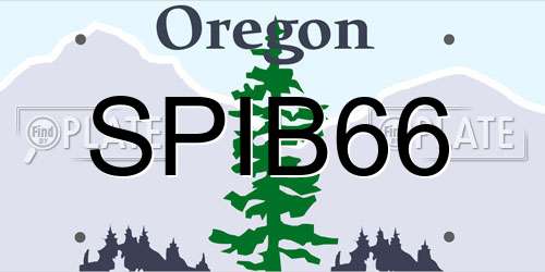 SPIB66 Oregon License Plate