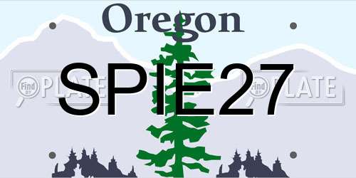 SPIE27 Oregon License Plate
