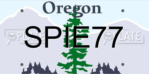 SPIE77 Oregon License Plate