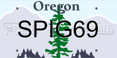 SPIG69 Oregon License Plate