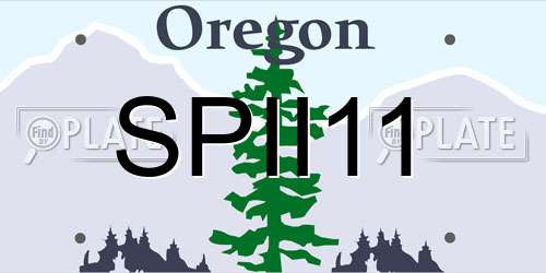 SPII11 Oregon License Plate
