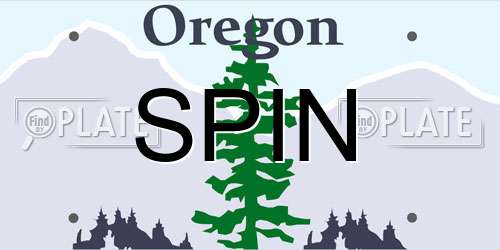 SPIN Oregon License Plate