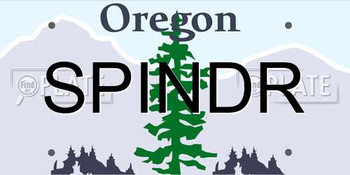 SPINDR Oregon License Plate