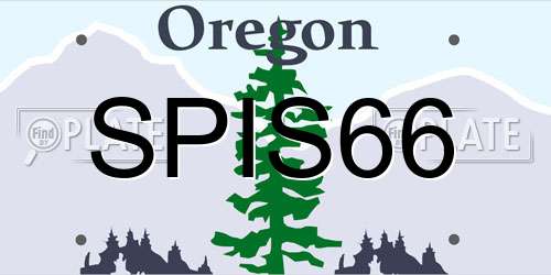 SPIS66 Oregon License Plate