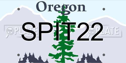 SPIT22 Oregon License Plate