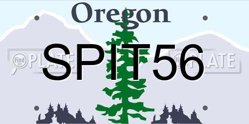 SPIT56 Oregon License Plate