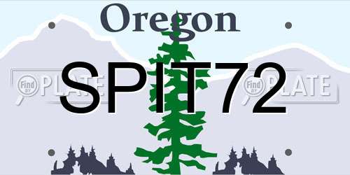 SPIT72 Oregon License Plate
