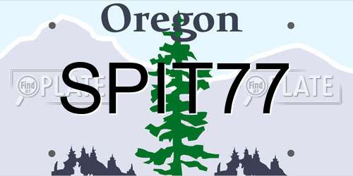 SPIT77 Oregon License Plate
