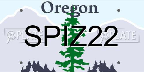 SPIZ22 Oregon License Plate