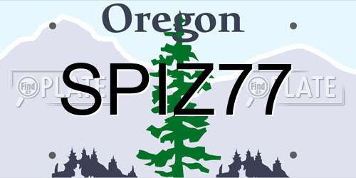 SPIZ77 Oregon License Plate
