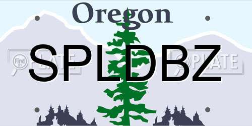 SPLDBZ Oregon License Plate