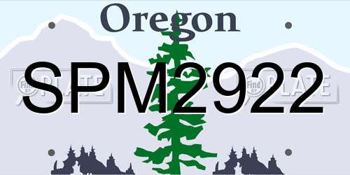 SPM2922 Oregon License Plate