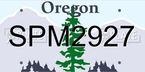 SPM2927 Oregon License Plate