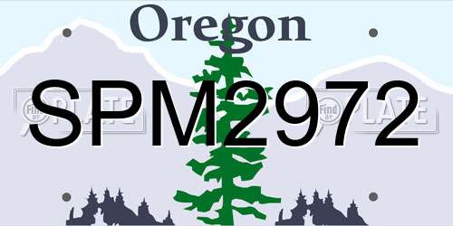SPM2972 Oregon License Plate