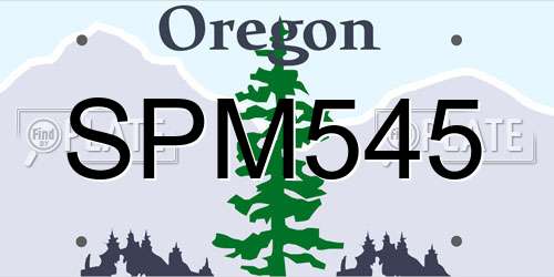 SPM545 Oregon License Plate