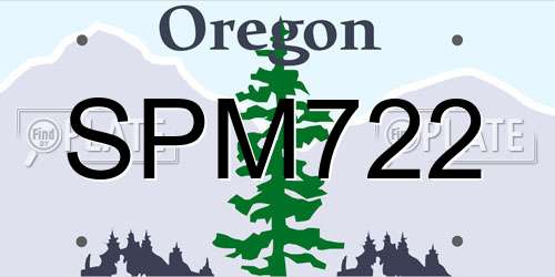 SPM722 Oregon License Plate