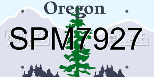 SPM7927 Oregon License Plate