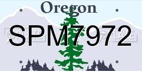 SPM7972 Oregon License Plate