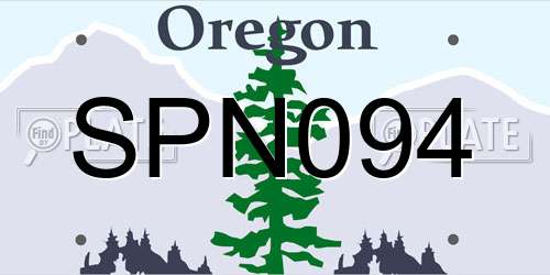SPN094 Oregon License Plate