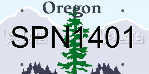 SPN1401 Oregon License Plate