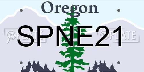 SPNE21 Oregon License Plate