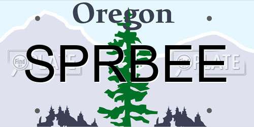 SPRBEE Oregon License Plate