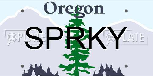 SPRKY Oregon License Plate