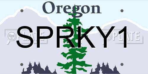 SPRKY1 Oregon License Plate