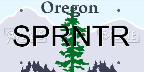 SPRNTR Oregon License Plate