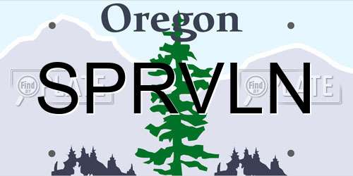SPRVLN Oregon License Plate