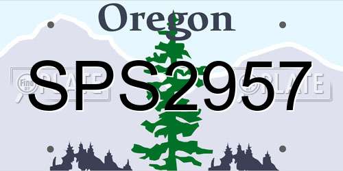 SPS2957 Oregon License Plate