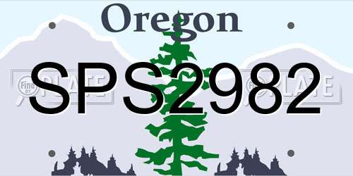SPS2982 Oregon License Plate