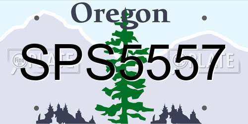 SPS5557 Oregon License Plate