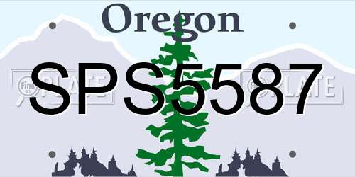 SPS5587 Oregon License Plate