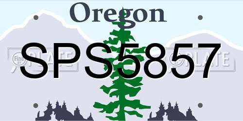 SPS5857 Oregon License Plate