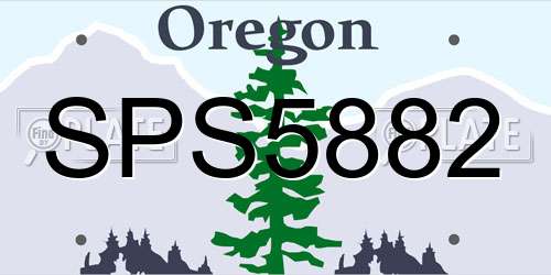 SPS5882 Oregon License Plate